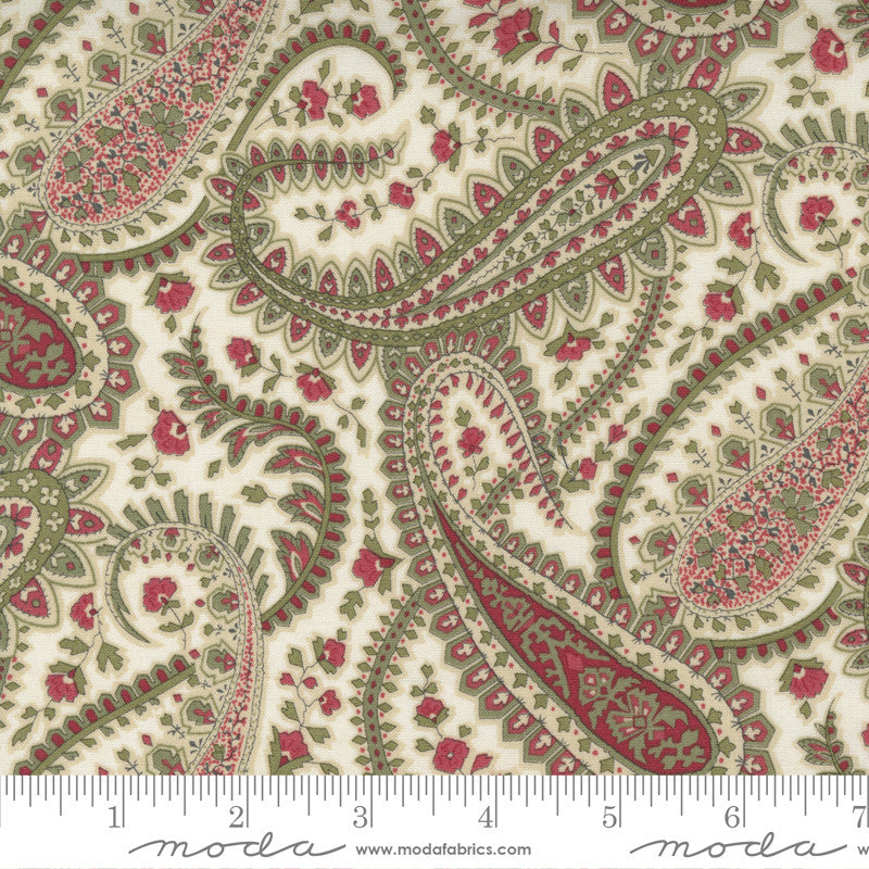 3 Sisters Poinsettia Plaza Paisley Quilt Fabric Style 44292/11 Cream