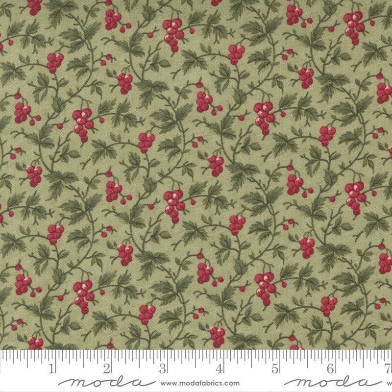 3 Sisters Poinsettia Plaza Bountiful Berries Quilt Fabric Style 44294/13 Sage