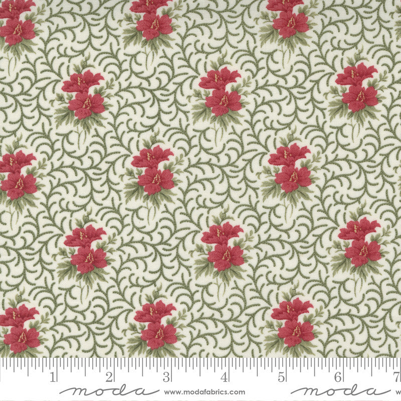 3 Sisters Poinsettia Plaza Bouquets Quilt Fabric Style 44295/11 Cream