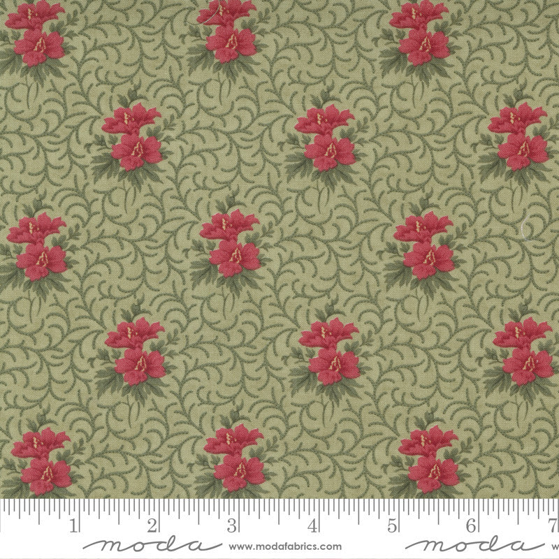 3 Sisters Poinsettia Plaza Bouquets Quilt Fabric Style 44295/13 Sage