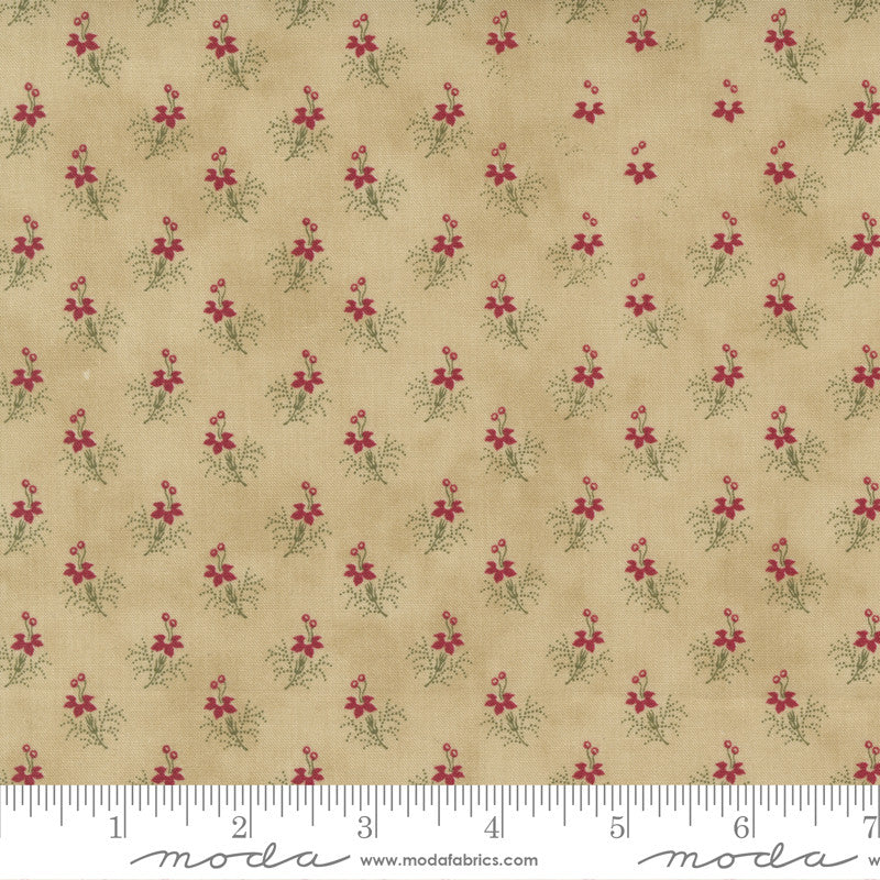 3 Sisters Poinsettia Plaza Pretty Flower Quilt Fabric Style 44297/27 Parchment