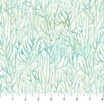 Northcott Turtle Bay Quilt Fabric Coral Style DP24719-72 Seafoam