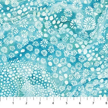 Northcott Turtle Bay Quilt Fabric Coral Flower Style DP24720-64 Turquoise