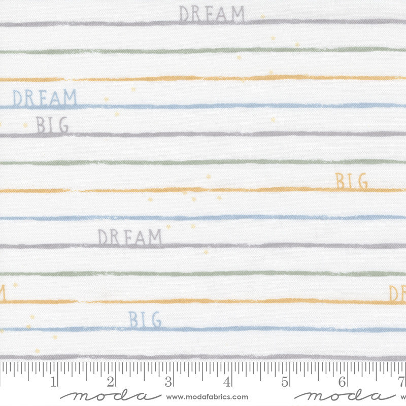 Moda D Is For Dream Dream Big Stripe Quilt Fabric Style 25126/11 White Multi