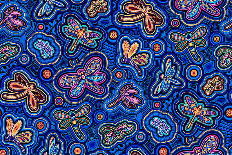 Oasis Fabrics Pannotia Quilt Fabric Dragonflies Style 59-5651 Blue
