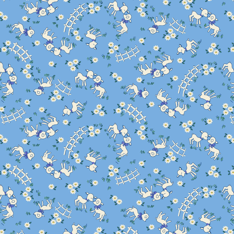 Nana Mae VI 30's Reproduction Quilt Fabric Sheep Style 362-11 Blue
