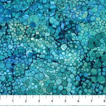 Northcott Whale Song Quilt Fabric Bliss Bubbles Style DP24988-66 Teal