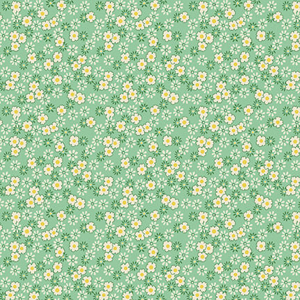 Nana Mae VI 30's Reproduction Quilt Fabric Tiny Daisies Style 365-66 Green