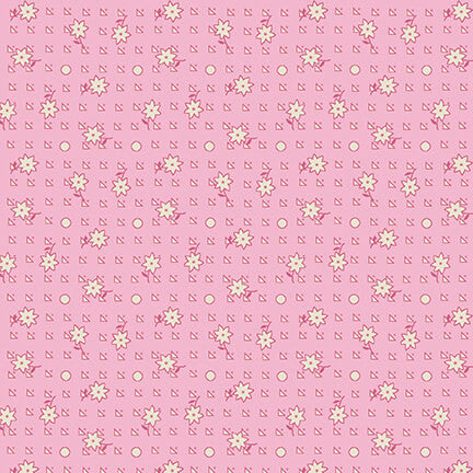 Nana Mae VI 30's Reproduction Quilt Fabric Geometric Style 368-22 Pink