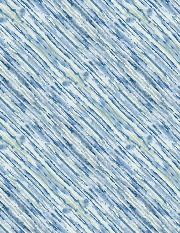 Coastal Sanctuary Quilt Fabric Diagonal Sea Texture Style 39786-471 Blue