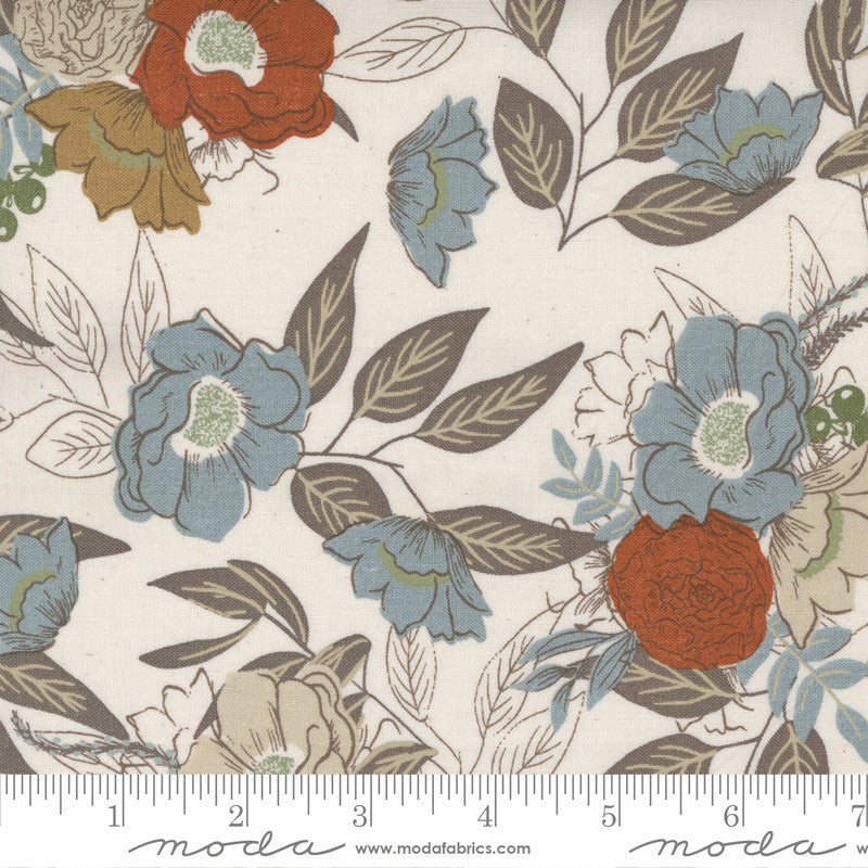 Moda Slow Stroll Quilt Fabric Gratitude Bouquet Style 45541/11 Natural