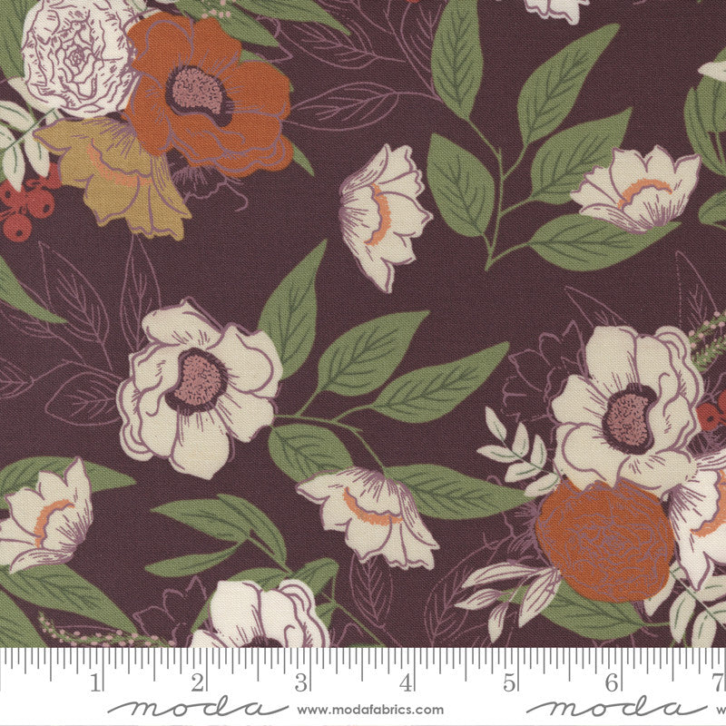 Moda Slow Stroll Quilt Fabric Gratitude Bouquet Style 45541/18 Plum