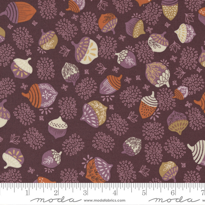 Moda Slow Stroll Quilt Fabric Acorn Toss Style 45542/18 Plum