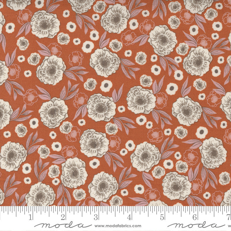 Moda Slow Stroll Quilt Fabric Last Bloom Style 45544/13 Pumpkin