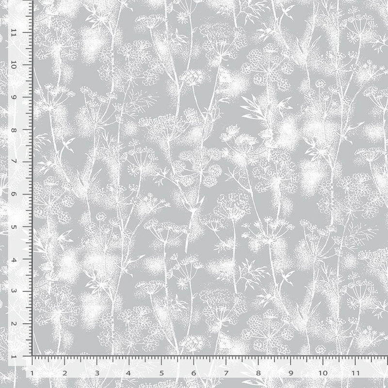 Timeless Treasures Graphite Dandelion Stems Quilt Fabric Style CD1813 Grey