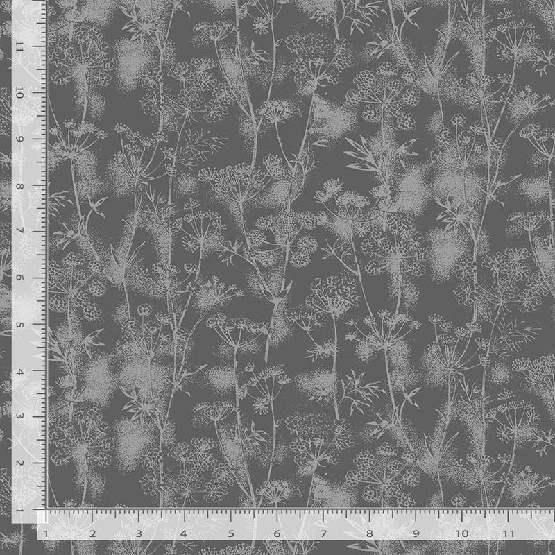 Timeless Treasures Graphite Dandelion Stems Quilt Fabric Style CD1813 Slate