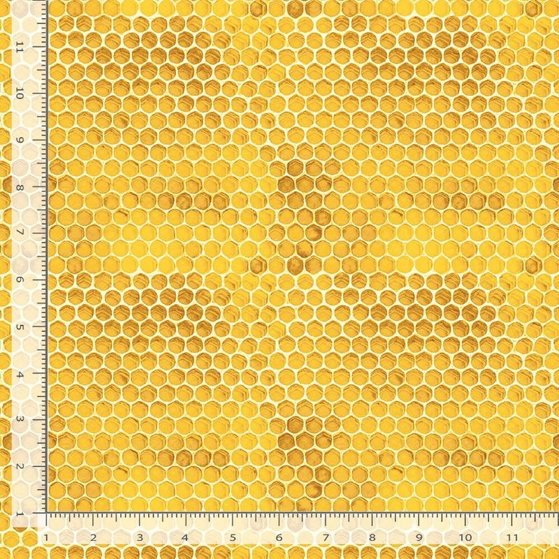 Honey Bee Farm Honeycomb Quilt Fabric Style CD2393 Honey