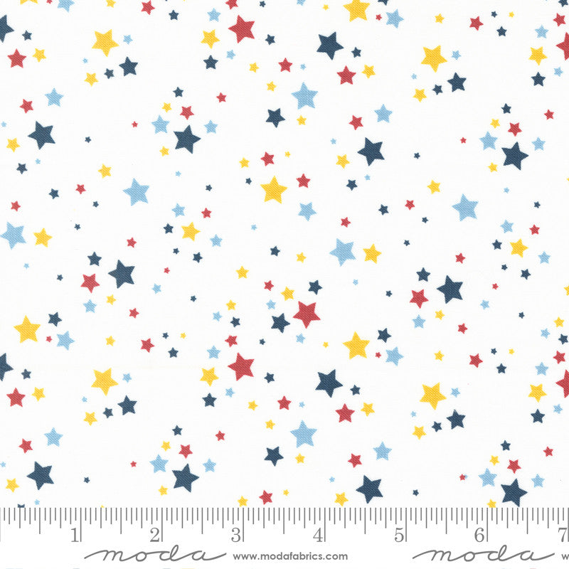 Moda All Star Quilt Fabric Star Player Style 20856/11 White Multi