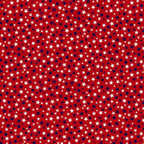 StudioE Star-Spangled Beach Quilt Fabric Small Stars Style 7489/88 Red