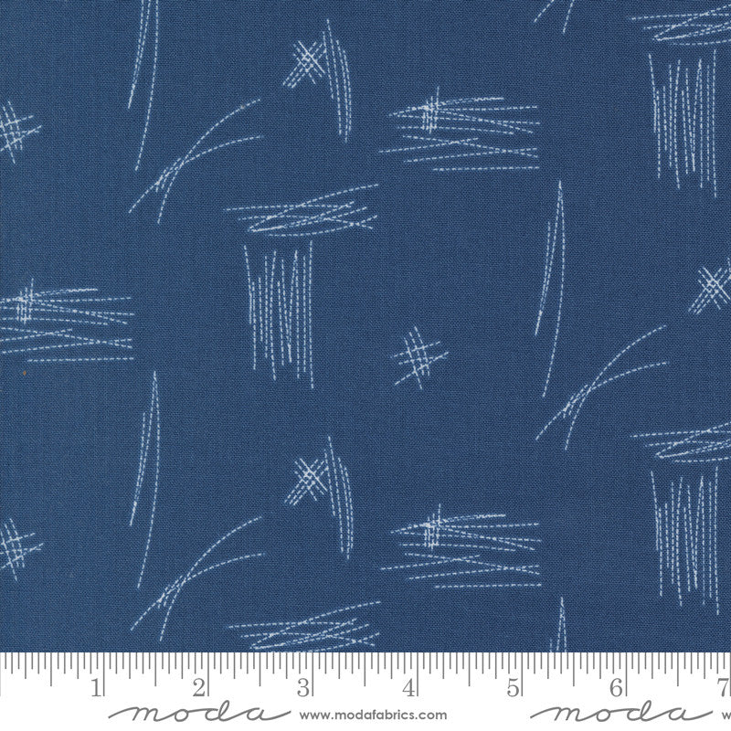 Moda Zen Chic Bluish Quilt Fabric Stitches Style 1822/17 Blueprint