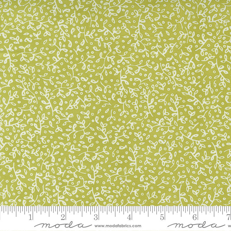 Robin Pickens Dandi Duo Quilt Fabric Painted Leaves Style 48754/13 Grass