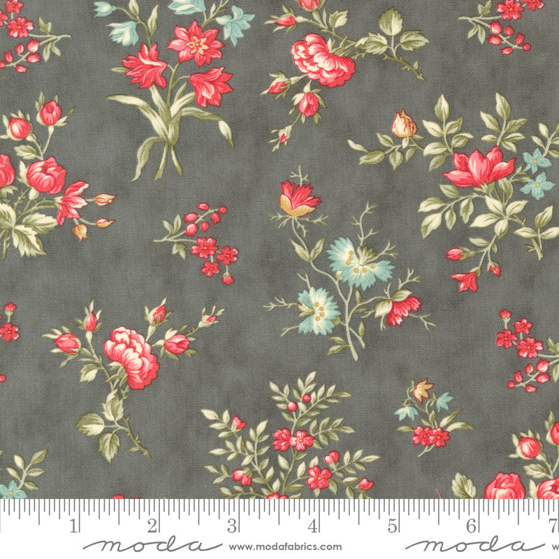 Moda Collections Etchings Quilt Fabric Grateful Garden Style 44331/15 Charcoal