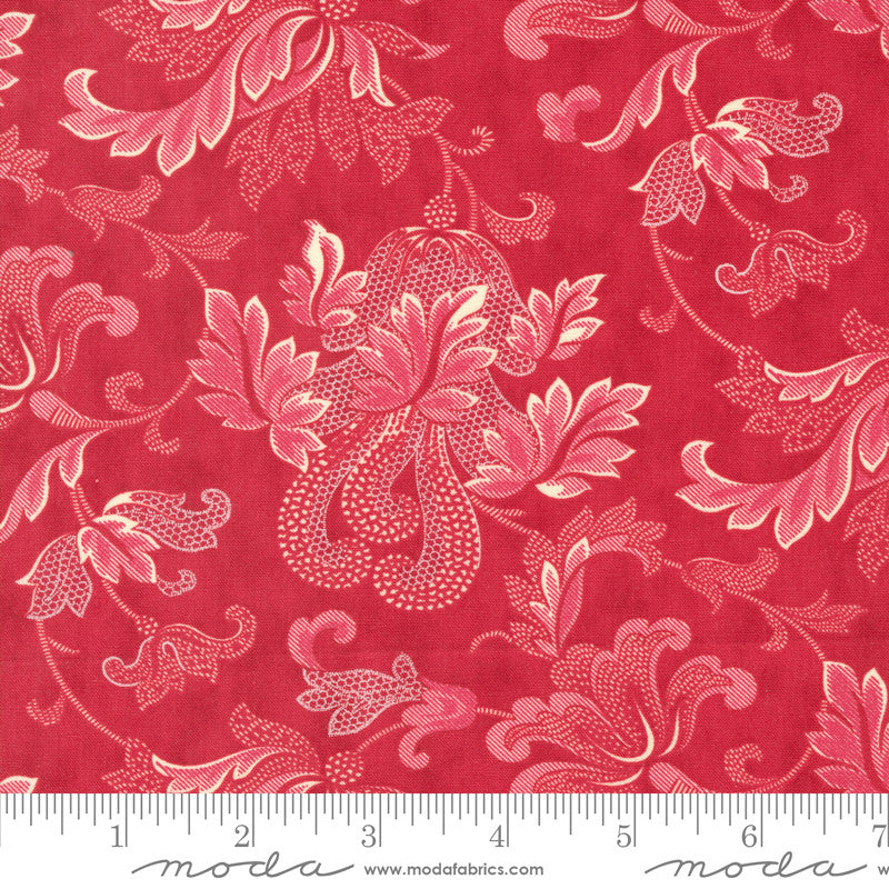 Moda Collections Etchings Quilt Fabric Friendly Flourish Style 44335/13 Red