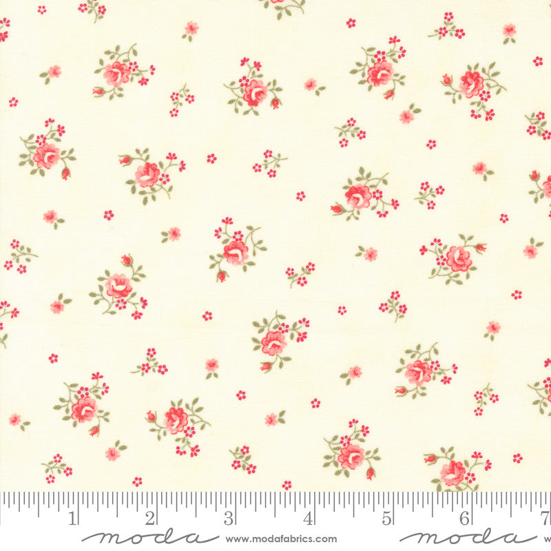 Moda Collections Etchings Quilt Fabric Peaceful Posies Style 44336/11 Parchment