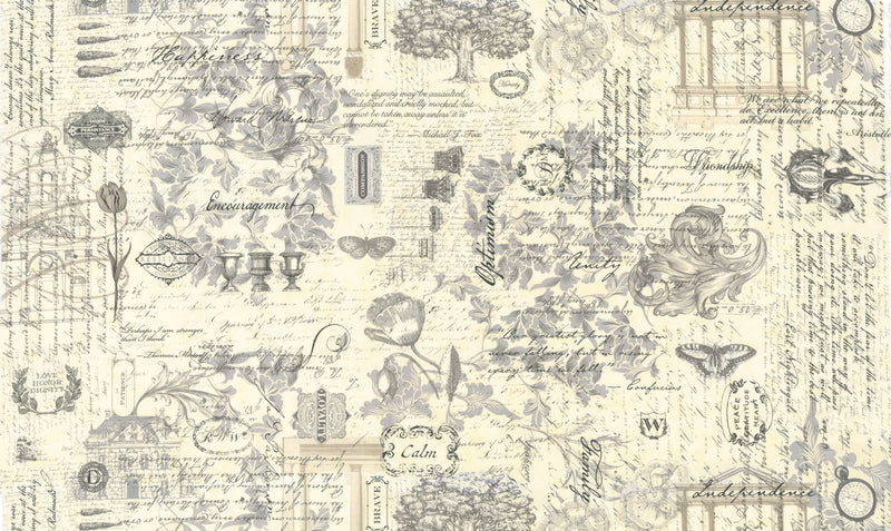 Moda Collections Etchings Quilt Fabric Perseverance Collage Style 44339/11 Parchment