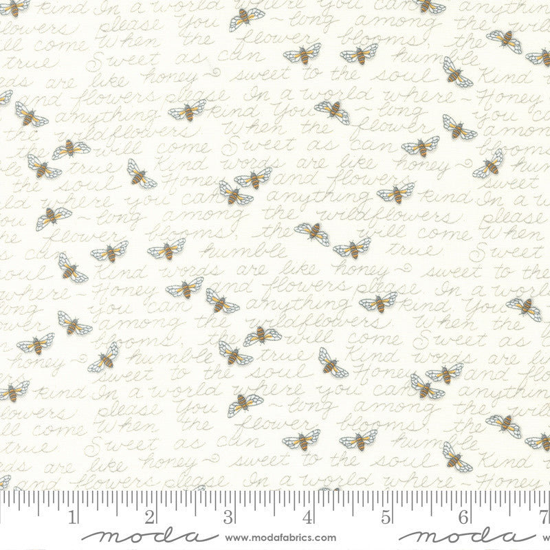 Moda Honey & Lavender Quilt Fabric Kind Words Style 56084/11 Milk