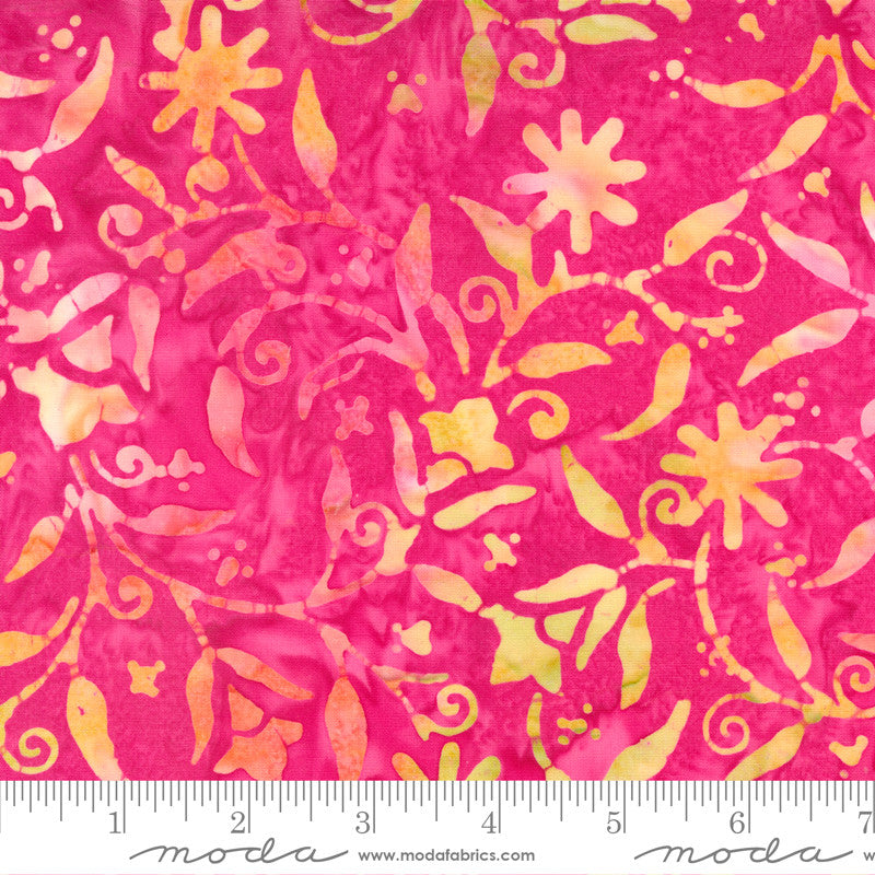 Moda Chroma Batiks Quilt Fabric Sunset Floral Style 4366/11 Fuchsia