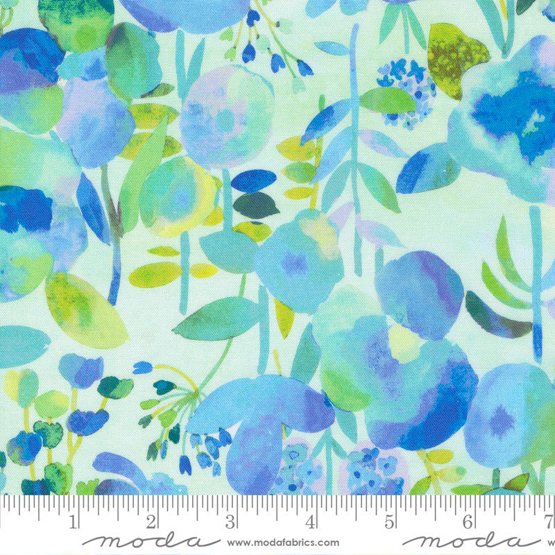 Moda Gradients Auras Quilt Fabric Dreamy Flowers Style 33730/14 Turquoise