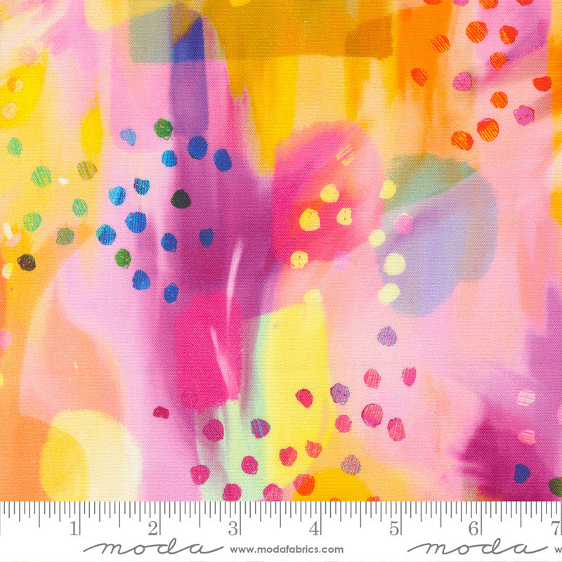 Moda Gradients Auras Quilt Fabric Watercolor Collage Dots Style 33731/12 Sunrise