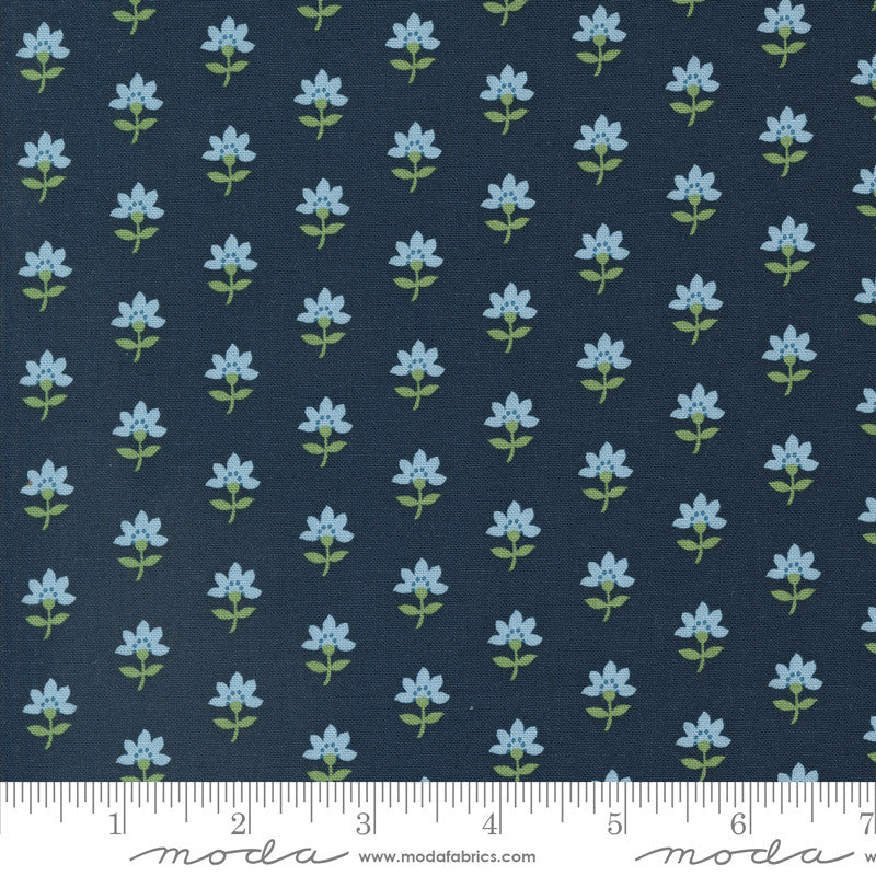 Moda Shoreline Quilt Fabric Coastal Florals Style 55301/14 Navy