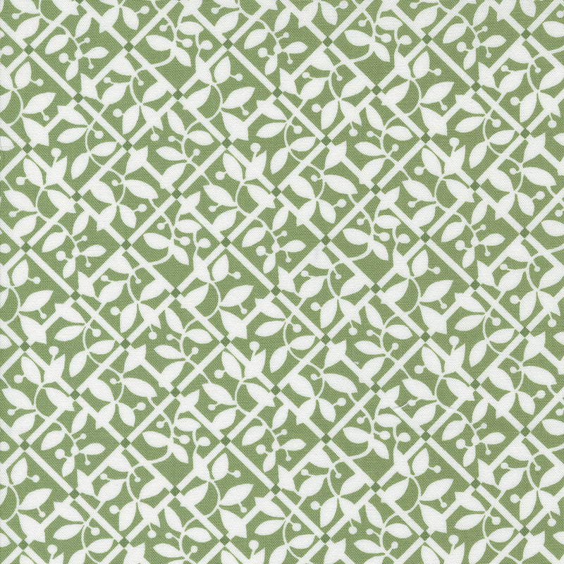 Moda Shoreline Quilt Fabric Lattice Check Style 55303/15 Green