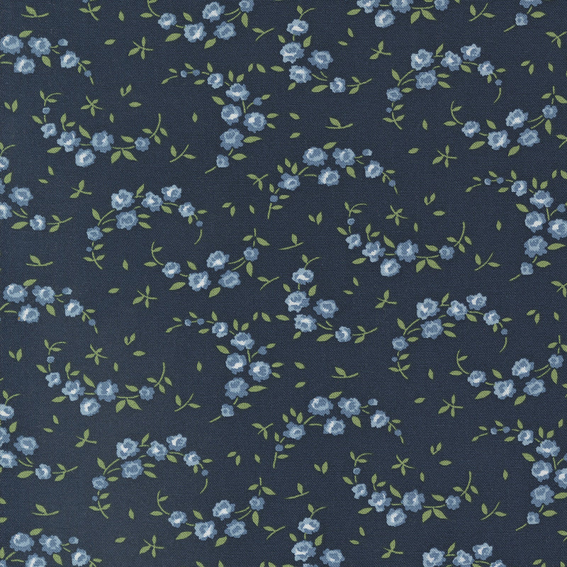 Moda Shoreline Quilt Fabric Small Summer Florals Style 55308/14 Navy