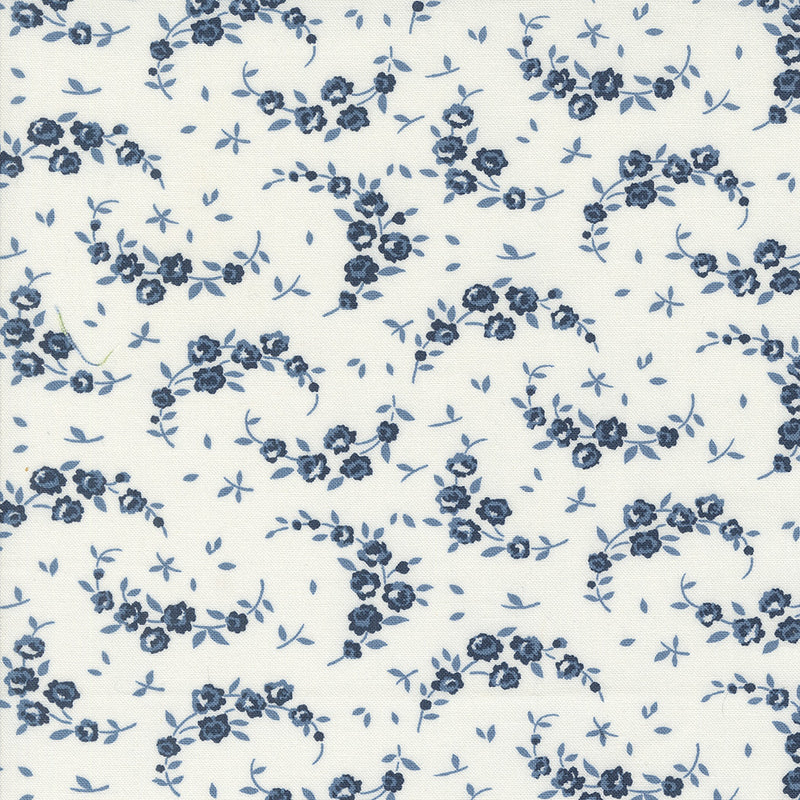 Moda Shoreline Quilt Fabric Small Summer Florals Style 55308/24 Cream Navy