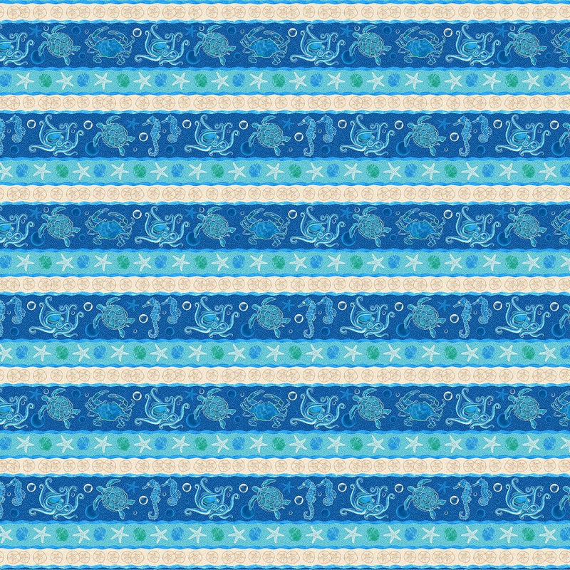 StudioE M'Ocean Quilt Fabric Stripe Style 7625/77 Blue