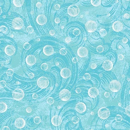 StudioE M'Ocean Quilt Fabric Tossed Bubbles Style 7632/44 Aqua