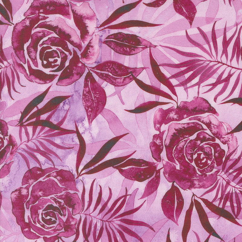 Moda Coming Up Roses Quilt Fabric Prussian Rose Style 39783/18 Magenta