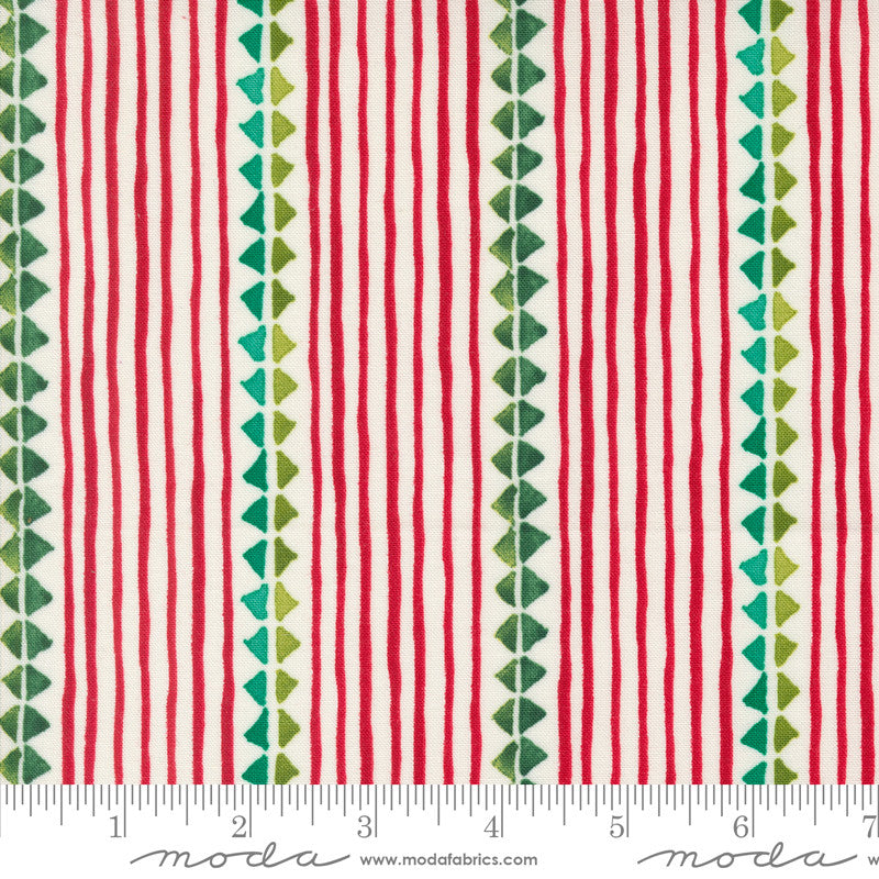 Robin Pickens Winterly Quilt Fabric Christmas Ribbon Style 48763/11 Cream