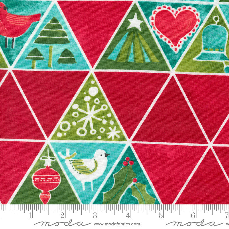 Robin Pickens Winterly Quilt Fabri Christmas Mosaic Style 48765/15 Crimson