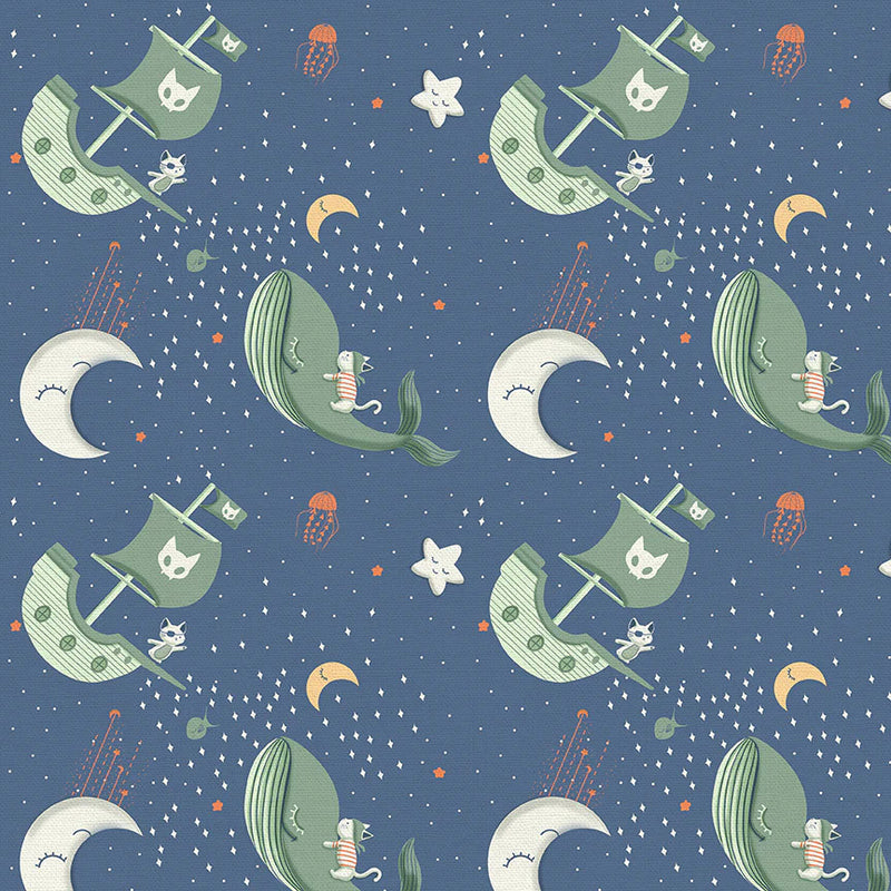 Paintbrush Studios Sky Adventures Quilt Fabric Sky Dreams Style 120-4593 Navy