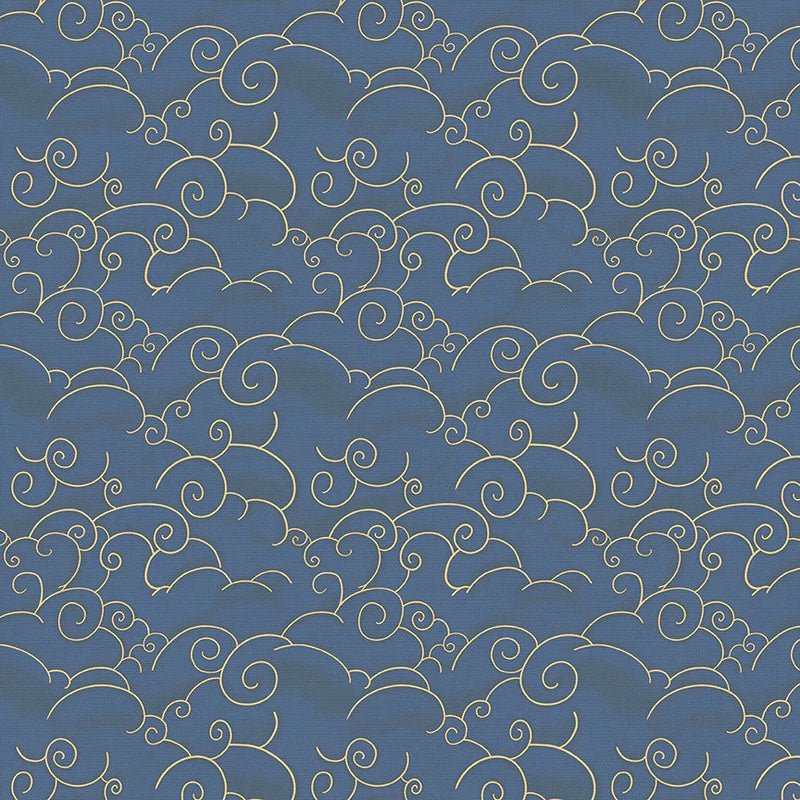 Paintbrush Studios Sky Adventures Quilt Fabric Clouds Style 120-4598 Navy