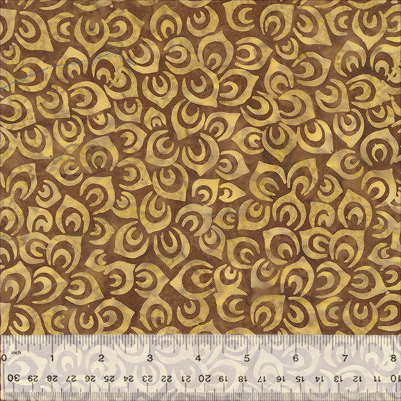 Anthology Fabrics Splendor Batik Quilt Fabric Petals Style 448Q-4 Sepia