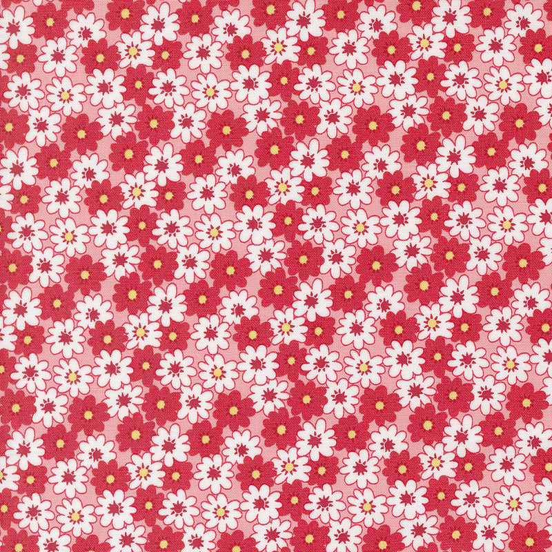 Moda 30s Playtime Quilt Fabric Friendly Florals Style 33751/13 Scarlet