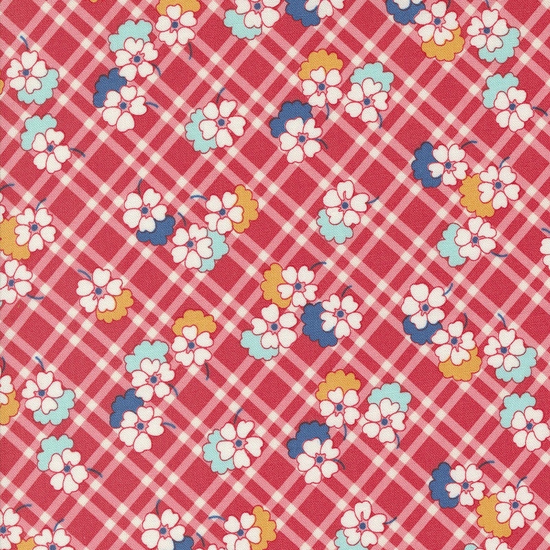 Moda 30s Playtime Quilt Fabric Picnic Posies Style 33754/14 Scarlet