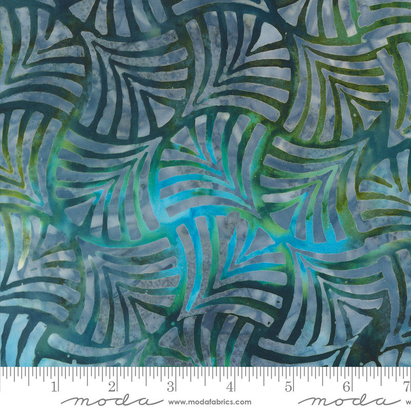 Moda Blue Ridge Batiks Quilt Fabric Ferns Style 4367/27 Lagoon