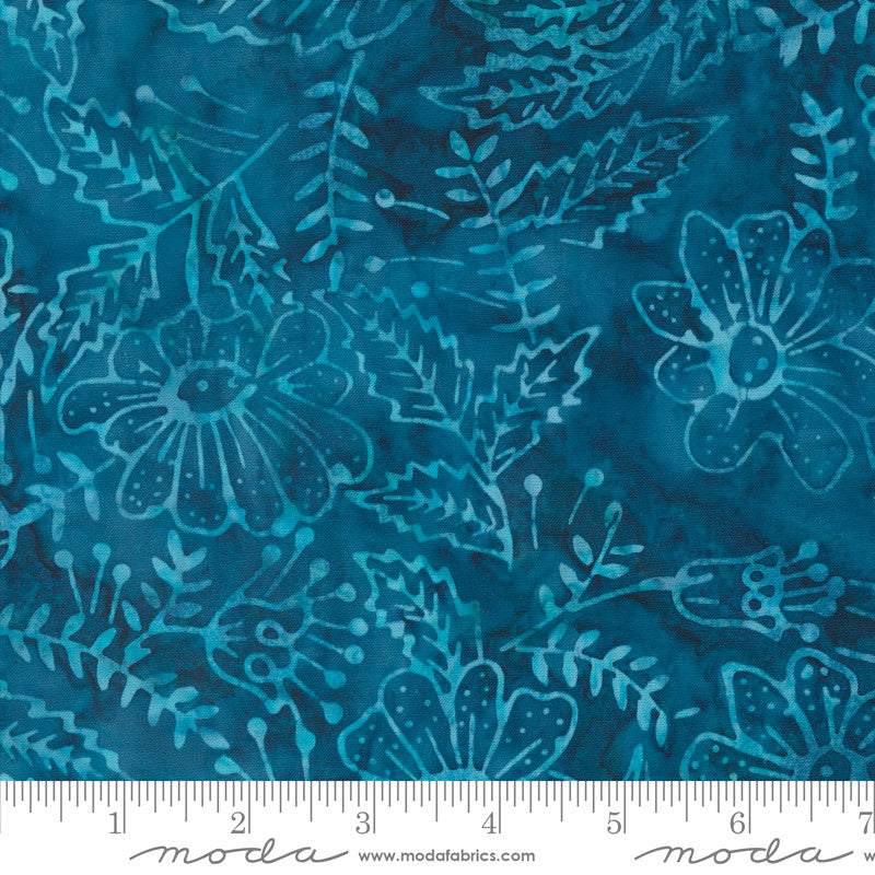 Moda Blue Ridge Batiks Quilt Fabric Flower Style 4367/29 Stream