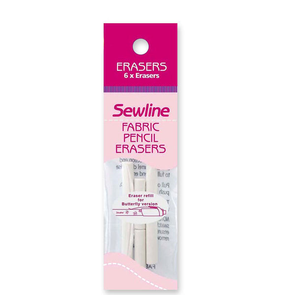 Sewline Butterfly Fabric Pencil Eraser Refill Pk of 6